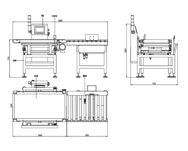 XP-500เครื่องตรวจสอบน้ำหนักบนสายพานแบบไดนามิกช่วงขนาดใหญ่